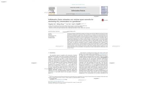 Collaborative fusion estimation over wireless sensor networks for monitoring CO2 concentration in a greenhouse☆